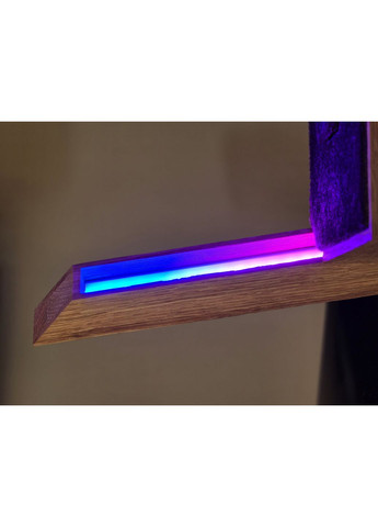 Светильник Куб Лабиринт корней из эпоксидной смолы RGB 17.5 см Бежевий EpoxyWood Ukraine (360898036)