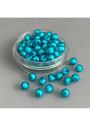 (20 гр) Акрилові грановані намистини "З білою серединкою" 8 мм - бірюзовий Plus-plus (352744893)