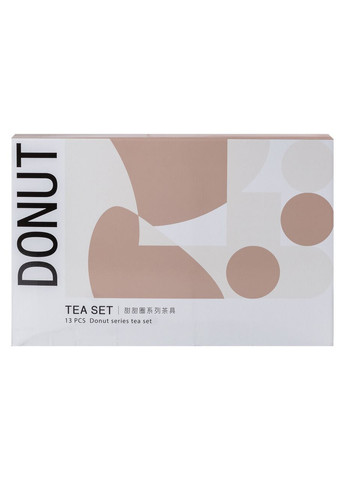 Чайный сервиз Donut керамический на 6 персон, бежевый Yiwu (322503831)