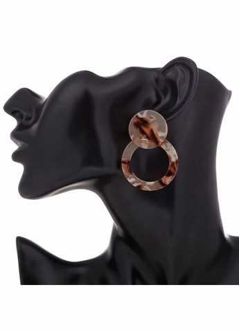 Сережки круглі з акрилу MK0918-2 персикові DeKolie (322318978)