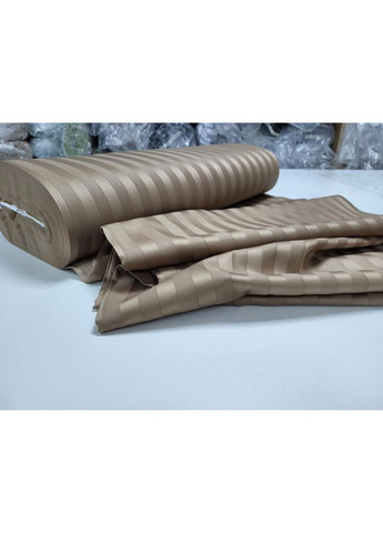 Постільна білизна HONEY BEIGE, сатин страйп PREMIUM 2/2см Двухспальний розмір, наволочки 50/70 No Brand (363192816)