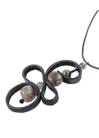 Подвеска "Анталия" Яшма, Пренит, кожа Fursa fashion (366812929)