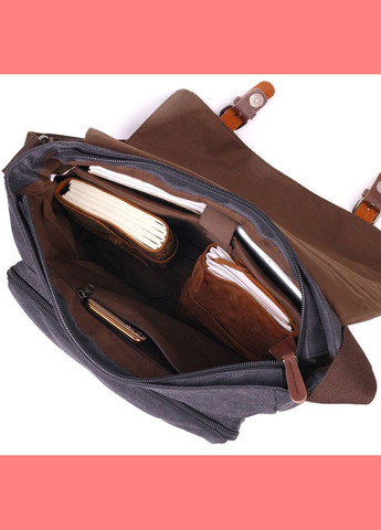 Сумка мужская через плечо для ноутбука с клапаном 21240 Черная Vintage (302008147)