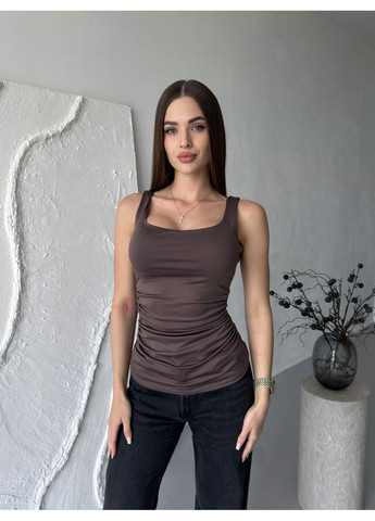 Майка женская эластичная с широкими бретелями Fashion — 390301074