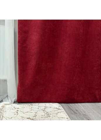 Комплект штор бордового цвета микровелюр "Luxury Touch" (2 шт. по 1.5x2.7 м) - готовы на тесьме. Роскошь и уют! No Brand (366561126)