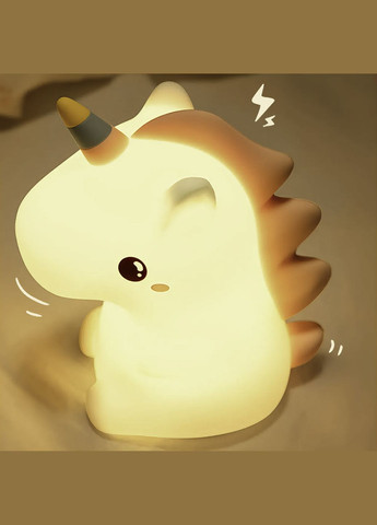 Сенсорный ночник-светильник тактильный аккумуляторный силиконовый с пультом управления "Единорог" No Brand (334011321)