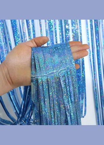 для фотозони з голограмою 1 м на 1 м блакитний Jannet Дощик (316302886)