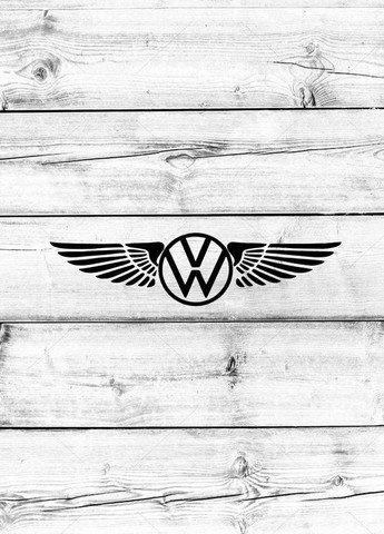 Наклейка (Наліпка) на авто машину Логотип Volkswagen Фольксваген з крилами 50х16 см No Brand (365727107)