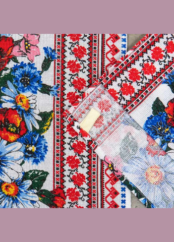 GM Textile рушник вафельний з принтом вишивки та квітами 35х61см 180г/м2 (різнокольоровий) комбінований виробництво - Узбекистан