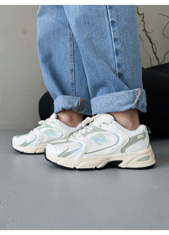 Бежеві Осінні кросівки чоловічі new balance 530 beige / mint нью беланс 530 No Brand