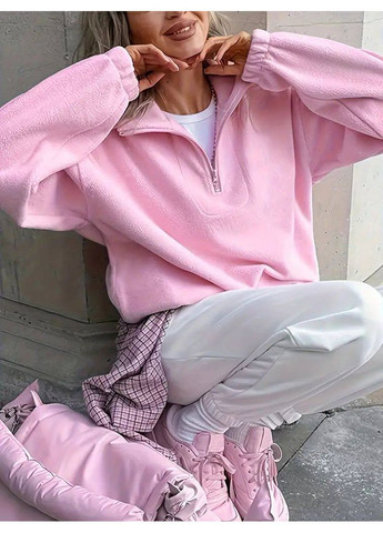 Розовый женский флисовый свитшот Avanti однотонный (365439287)