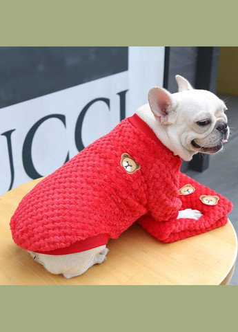Вязаный махровый свитер для собак Pet Style "Мишка"Красный XL No Brand - (323231996)