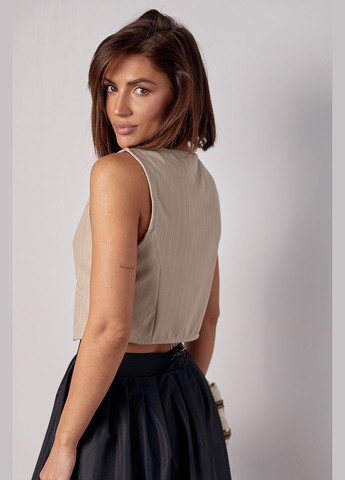 Короткий женский жилет в полоску на пуговицах Lurex (297682532)