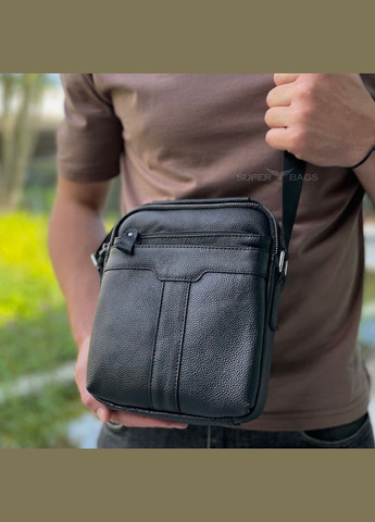 Мужская черная сумка-барсетка из натуральной кожи Tiding Bag 78-5367 No Brand (335039727)