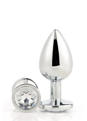 Dt21785 анальная пробка с камнем GLEAMING LOVE SILVER PLUG SMALL Dream Toys (385412731)