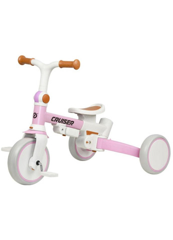 Беговел Tri‑cycle Cruiser Milano 001 (Розовый) — трансформер 5 в 1, родительская ручка, EVA‑колёса Maraton (361137890)