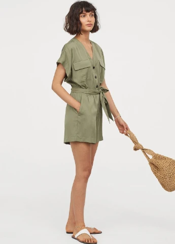Комбінезон H&M однотонний хакі кежуал