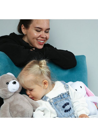 Мягкая игрушка Пушистый Мишка 35 см для детей от 5 лет плюшевая игрушка серого цвета Macik (368758029)