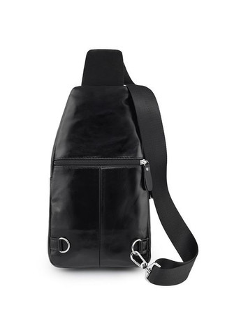 Чоловіча нагрудна сумка з натуральної гладкої шкіри Qvant 330ч - Чорна Tiding Слінг (366889779)