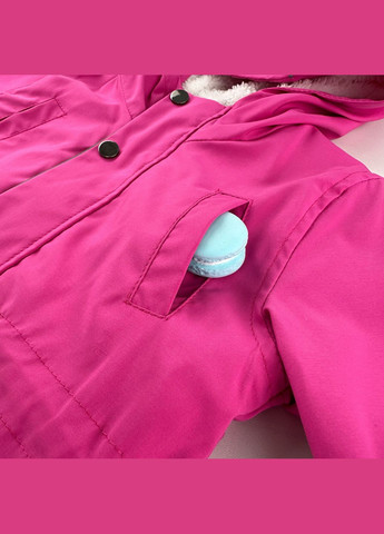 Малиновая демисезонная парка на меховушке демисезонный 1-par-fu-dh-58-1-07241 Marakas