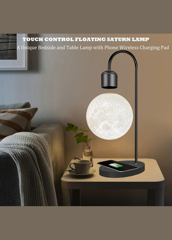 Лампа - нічник настільний левітуючий з магнітною зарядкою Місяць, бездротова зарядка No Brand (371913760)