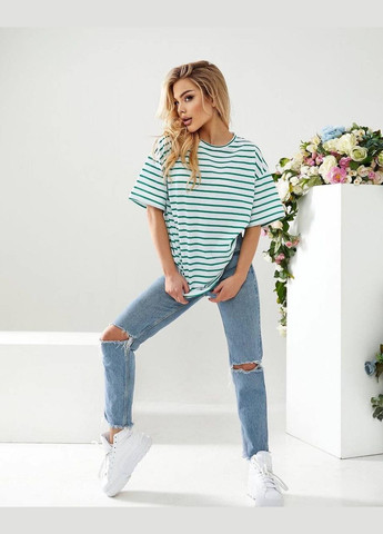 Подовжена футболка в смужку Fashion Girl - (317235020)