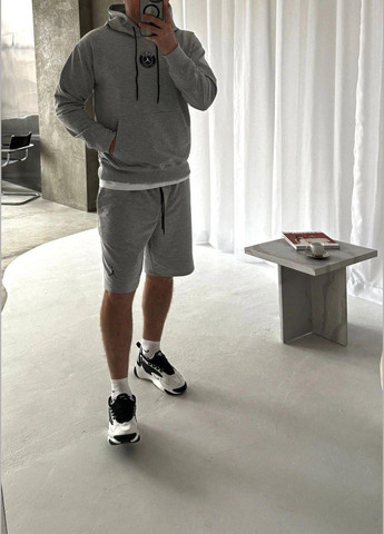 Сірий літній костюм чоловічий - трійка, шорти + футболка + кофта з шортами JUGO NN_brand № 2025