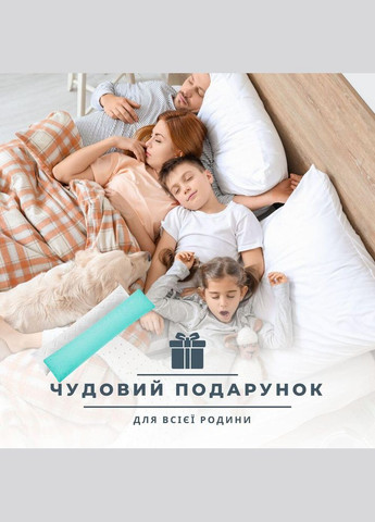 Подушка з наволочкою NORDIC+ для відпочинку та сну 40х140 см з блискавкою антиалергенна біла горошок м'ята IDEIA (342128530)