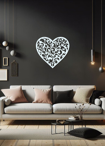 Настінний Декор в кімнату, Сучасна картина для інтер'єру "Любляче серце", стиль лофт 40х43 см Woodyard (292113010)
