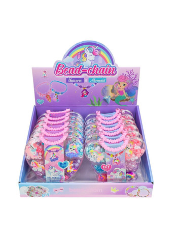 Набір для дитячого плетіння прикрас з бісеру з підвісками єдинорогами в асортименті - No Brand A126-1 (371928749)