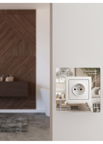 Наклейки зеркальные на стену интерьерные акриловые под выключатель №5 Серебро 1 шт. Ваша Світлість (366334695)