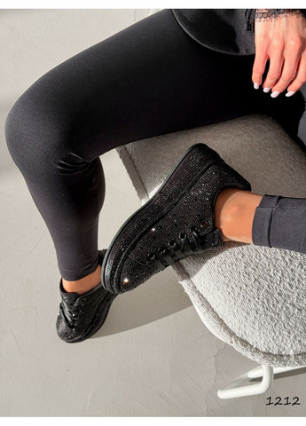 Черные кроссовки со стразами Helen чёрные демисезоны (372955365)