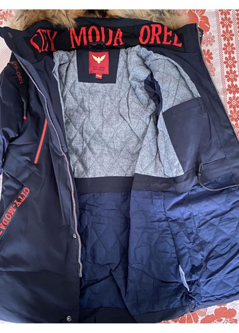 Синя зимня зимова дитяча подовжена куртка пальто для хлопчика 152 холофайбер No Brand