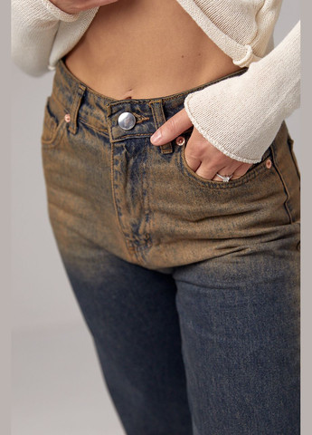 Жіночі джинси з ефектом two-tone coloring - темно-синій колір, 36р (sku_90118) No Brand - (315734030)