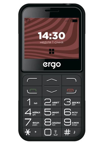 Кнопочный телефон R231 черный Ergo (282001386)