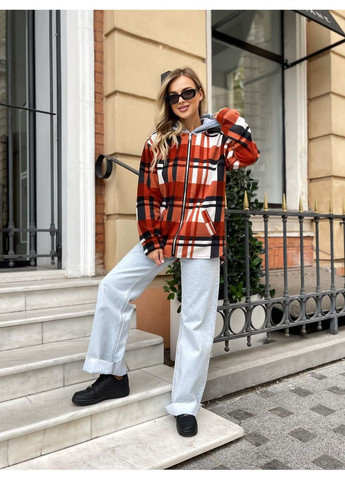 Красная повседневный рубашка в клетку MonCher с длинным рукавом