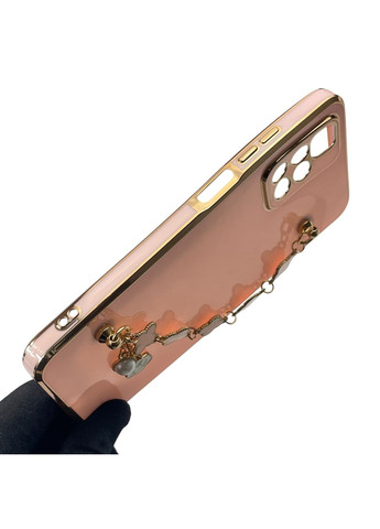 Чехол для телефона Redmi 10 (4G) женский с ремешком и украшениями и золотой окантовкой на сяоми редми 10 4г пудровый gs1 Xiaomi (366230434)