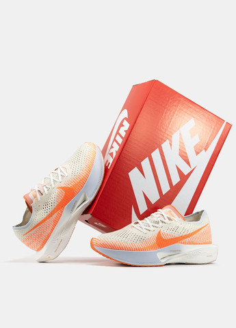 Бежеві Осінні кросівки чоловічі і жіночі nike air zoomx vaporfly 3 beige orange | найк аір зум вапорфлай 3 бежеві оранжеві No Brand
