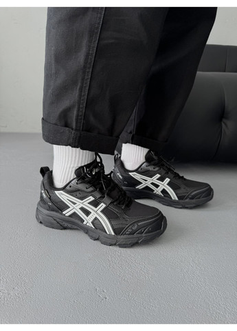 Чорно-білі Осінні кросівки чоловічі Asics Gel-Nunobiki Black White Gore-Tex | Асікс Гель-Нунобіки