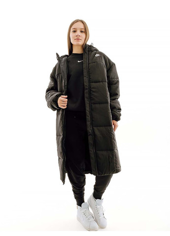 Черная демисезонная женская куртка clsc parka черный Nike