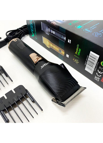 Акумуляторна машинка для стрижки волосся V-280 з дисплеєм та насадками якісна. Колір: чорний VGR (366238783)