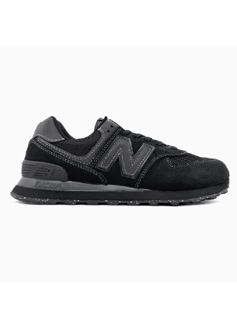 Черные демисезонные кроссовки мужские new balance 574 full black нью беланс 574 черные No Brand