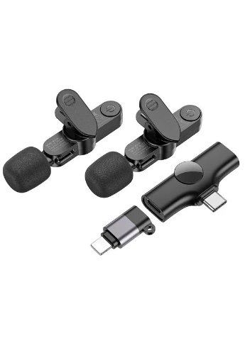 Беспроводная микрофонная система lavalier dual-mic (iP/Type-C) (6941991106408) Borofone BFK12 Trophy (381490574)