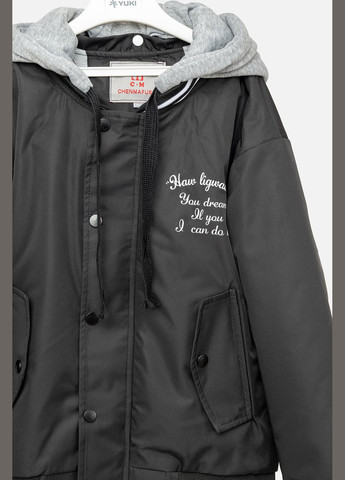 Черная демисезонная куртка для девочки цвет черный цб-00242838 CHENMAFUSHI