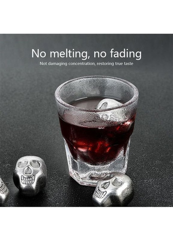 Набор из 6 камней в оригинальной форме черепа – кубики льда для охлаждения напитков + щипцы No Brand (325216345)
