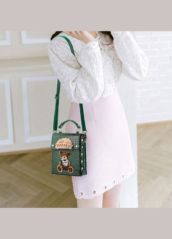 Дитяча міні сумочка з ведмедиком під рептилію Бежевий No Brand (301594227)