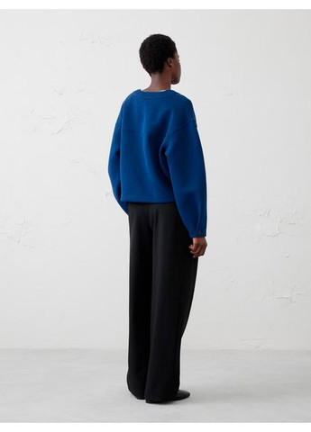 Синий свитшот женский s, frigid night (синий) Banana Republic однотонный с вырезами (359472376)