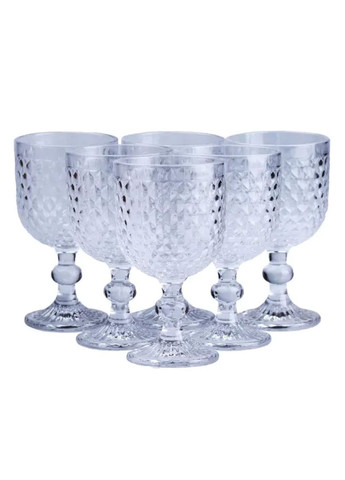 Набор бокалов для вина 6 штук стеклянные прозрачные для праздников и ужинов ProDobro (364189606)