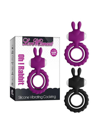 Фиолетовое двойное эрекционное кольцо с вибростимуляцией Rabbit No Brand (288539086)