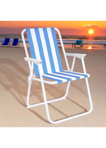 Стул складной туристический для рыбалки кресло раскладное до 100 кг Синий с белым No Brand (360867125)